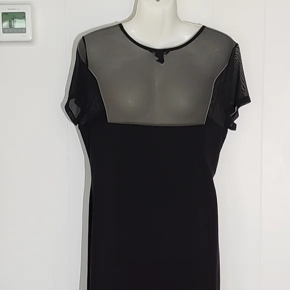 H&M Sheer Mesh Insert Dress Size L - Picture 4 of 8